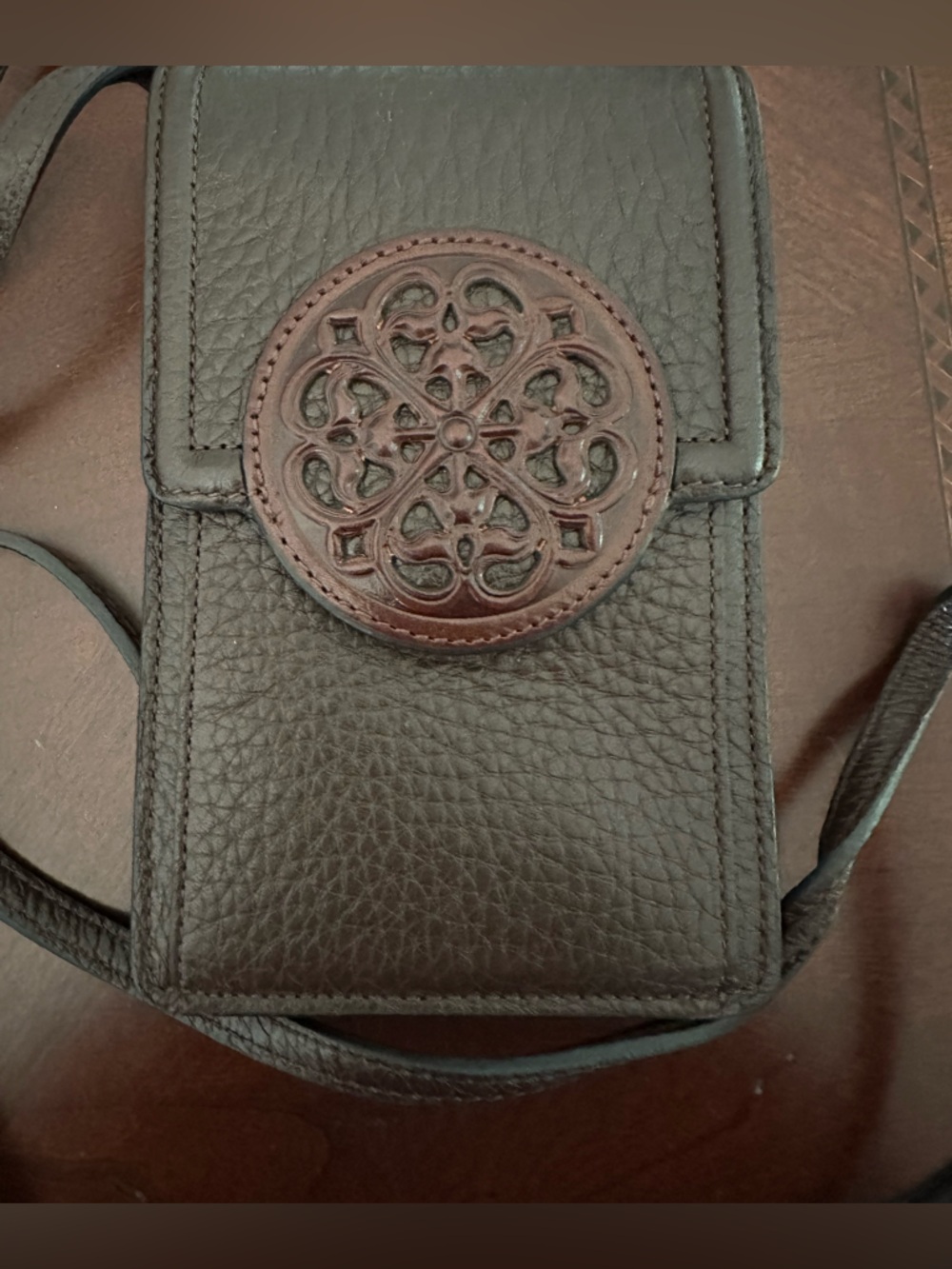 NWOT Brighton Ferrara Daytime Brown Leather Phone Crossbody Bag Retails at $245